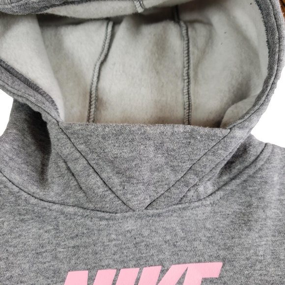 Grey and pink Girls Nike Hooded Sweatshirt - Picture 3 of 7